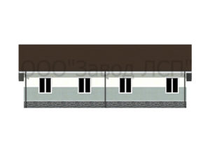 Фасад дома по готовому проекту №51 недорогого, каркасного дома на две семьи 127 м2 из СИП панелей с отделкой под ключ (Новосибирск, Томск, Барнаул, Алтай, Новокузнецк)