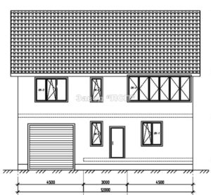Готовый проект №30 недорогого, каркасного дома 168 м2 из СИП панелей с гаражом (Новосибирск, Томск, Барнаул, Алтай, Новокузнецк)