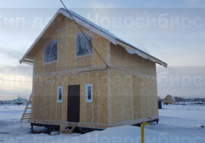 Фото готового недорогого, каркасного дома из СИП панелей по проекту №3, 91 м2 (Новосибирск, Томск, Барнаул, Алтай, Новокузнецк)