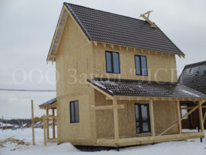 Фото дома из СИП панелей по готовому проекту № 49. Площадь 134 м2 при компактной площади застройки (Новосибирск)